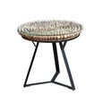 Driftwood Glass Top Round Lamp Table thumbnail 2