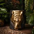 Black and Gold Resin Metal Rhino Side Table thumbnail