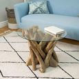 Branchwood Glass Top Round Lamp Table thumbnail