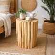 Teak Wood Round Side Table thumbnail