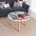 Allentown Bright Tropical Print Large Round Lamp Table thumbnail