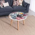 Allentown Bright Tropical Print Medium Round Lamp Table thumbnail