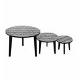 Allentown Monochrome Chevron Inlay Print Round Lamp Table thumbnail 2