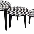 Allentown Monochrome Chevron Inlay Print Round Lamp Table thumbnail 3