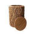 Natural Mindi Wood Weaved Base Round Lamp Table thumbnail 3