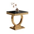 Glacier Side Table - Square - Black Marble & Gold