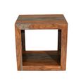 Cube Goa Petite Side Table - 1 Hole - Rustic Sheesham