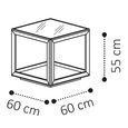 Elite Italian Square Side Table - Silver Birch