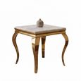 Louis Side Table - Square - Grey Marble & Gold