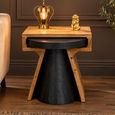 Natural and Black Mango Wood 2 Tier Side Table thumbnail