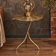 Gold Metal Leaf Side Table thumbnail