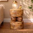 Mango Wood 40cm Small Round Side Table thumbnail