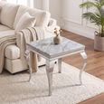 Louis Grey Marble and Chrome Square Side Table thumbnail 2