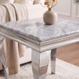 Louis Grey Marble and Chrome Square Side Table thumbnail 3