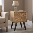 Kodi Natural Mango Wood 1 Drawer Sunburst Side Table thumbnail