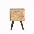 Kodi Natural Mango Wood 1 Drawer Sunburst Side Table thumbnail 2