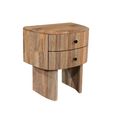 Sindhu Natural Mango Wood 2 Drawer Curved Side Table thumbnail 3