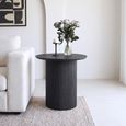 Bern Fluted Black Drum Base Round End Table thumbnail