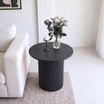 Bern Fluted Black Drum Base Round End Table thumbnail 2
