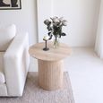 Bern Fluted Oak Drum Base Round End Table thumbnail 2