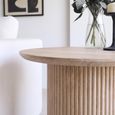 Bern Fluted Oak Drum Base Round End Table thumbnail 3