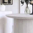 Bern Fluted White Washed Oak Drum Base Round End Table thumbnail 3
