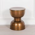 Hour Glass Side Table - Antique Brass - Round