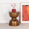 Hour Glass Side Table - Antique Brass - Round