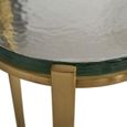 Aubrey Glass and Gold Round Side Table