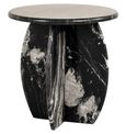 Bancroft Black Marble Round End Table