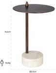 Barron Metal and Marble Base Round Side Table
