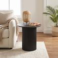 Bern Black Fluted Drum Base Round End Table thumbnail