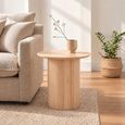 Bern Oak Fluted Drum Base Round End Table thumbnail