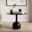 Brix Isa Side Table - Round - Large - Black - Glass and Metal