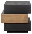 Cambon Dark Oak and Brass Layered Side Table