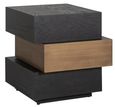 Cambon Dark Oak and Brass Layered Side Table