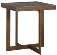 Cambon Dark Oak and Brass Square Side Table
