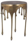 Carly Brushed Gold Round Side Table