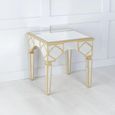 Casablanca Side Table - Square - Mirrored - Gold Trim