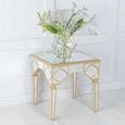 Casablanca Side Table - Square - Mirrored - Gold Trim