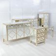 Casablanca Side Table - Square - Mirrored - Gold Trim