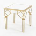 Casablanca Side Table - Square - Mirrored - Gold Trim