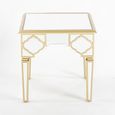 Casablanca Side Table - Square - Mirrored - Gold Trim