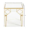 Casablanca Side Table - Square - Mirrored - Gold Trim