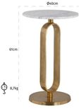 Celine Gold and White Marble Round Side Table