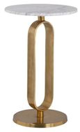 Celine Gold and White Marble Round Side Table