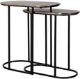 Chandon Set of 2 Champagne Gold Oval Side Tables