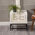 Clearance - Geo Side Table - 1 Drawer - White Mirrored