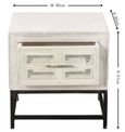 Clearance - Geo Side Table - 1 Drawer - White Mirrored