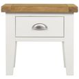 Clearance - Lundy White and Oak Lamp Table with 1 Storage Drawer - A48